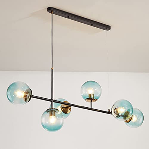 HXYSXHJUO Lámpara Colgante Industrial de Mediados de Siglo con 6 Luces, Estilo Globo, de Metal y Pantalla esférica, para Sala de Estar, Estilo rústico, decoración Moderna para el hogar.