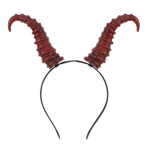 MOSTORY Red Devil Horns Headband - Demonic Horns Headband for Adult Halloween Accessories Gothic Horn Hairband for Cosplay Renaissance Renfaire