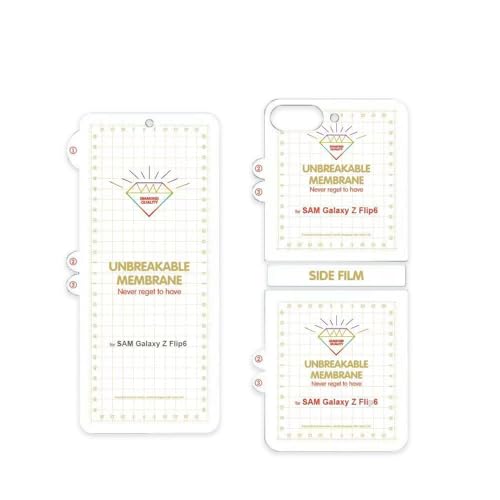 Image of TechTrendz Edge to Edge Screen Guard for Samsung Galaxy Z Flip 6 Unbreakable Membrane Diamond Quality Film Screen Protector (Front & Back) - Clear Screen Guard