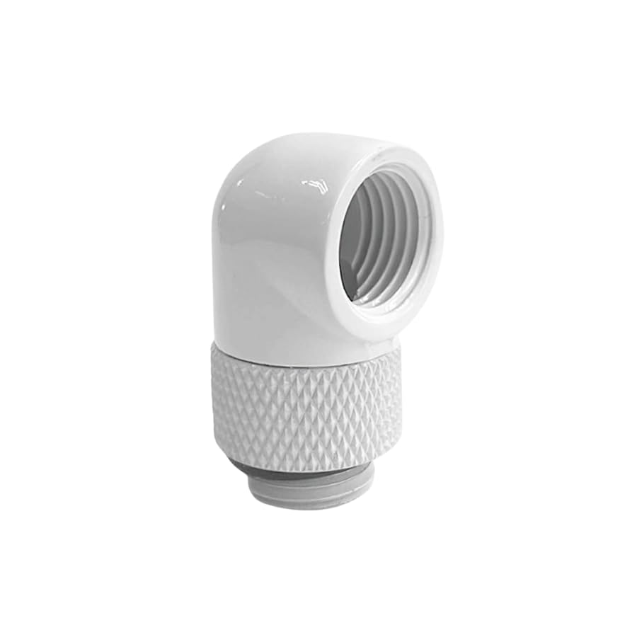 Image of Dracaena 6 pack G1 /4 inch thread Male to Female Extender Fitting, 90A‚ Rotary Fitting Adapter Connector for Computer Water Cooling System, White