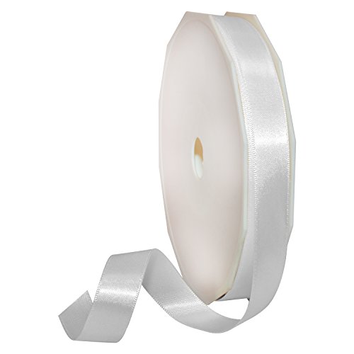 Image of Morex Ribbon 08816 /50-029 Double Face Satin Ribbon 5 /8 inch X 50 YD White Ribbon for Gift Wrapping, Birthday Gift Cards, Satin Dress for Women, Silk Ribbons for Crafts, Wedding Gifts for Couple