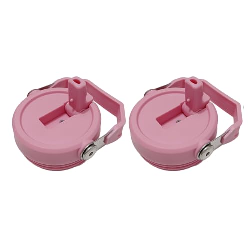 2 pack Tumbler Lid for Stanley IceFlow 20oz 30oz Spill Proof Tumbler Cover with Handle and Straw (Pink, 30oz)