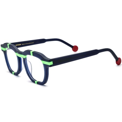 Image of HEPIDEM Multicolor Acetate Glasses Frame Women,Oversize Round Optical Eyeglasses