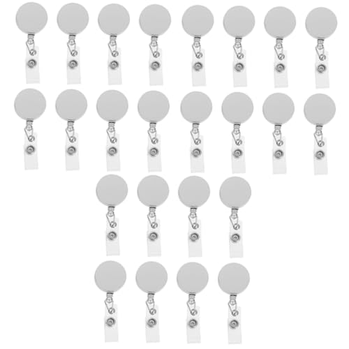 Bobine rétractable pour badge avec clip et porte-nom pour médecin - Lot de 24 pièces