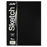 UCreate Poly Cover Sketch Book, Heavyweight, 9" x 12", Black, 75 Sheets
