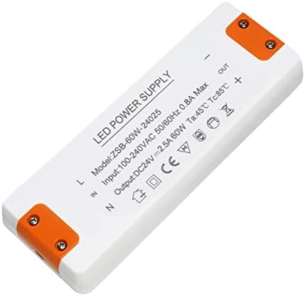 LED Trafo 24V 60W, LED Treiber Netzteil 24v 2.5A, Transformator 24V 60W | trafo 230v auf 24v 60W 2.5A für G4 GU5.3 MR11 MR16 LEd Strips, Nicht Dimmbar, Kein Rauschen, Kein LED-Flim