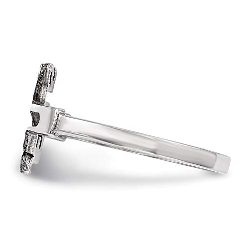 Themed Ring Band 925 White Sterling Silver Confirmation/Communion Women's Flat3