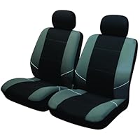 Sakura Merton SS3633 Autschonbezüge, schwarz-grau, Vordersitze und Kopfstützenbezügen - vollständiges Set, universelle Passform, elastische Säume, Seiten-Airbag-kompatibel, maschinenwaschbar