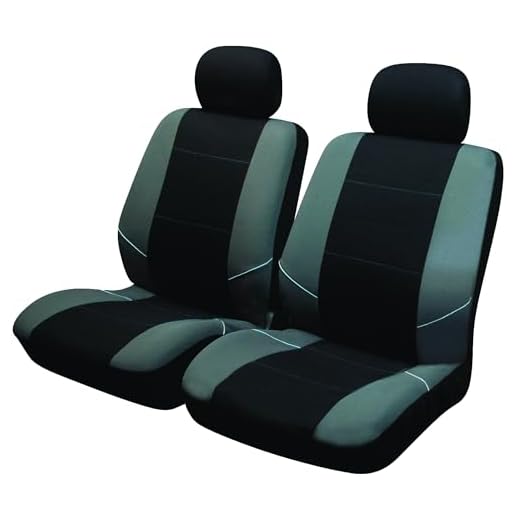 Sakura SS3633 - Juego de fundas para asientos delanteros de coche, color negro y gris, 2 Piezas