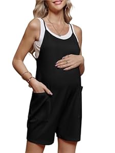 Inhzoy Krótkie Ogrodniczki Ciążowe 3XL