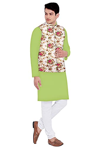 Image of Os mens kurta pyjama with nerhu jacket combination of baap-beta & father and son's | 100% cotton kurta pyjama | Nerhu jacket satin material
