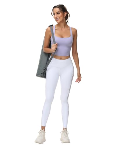 Image of romansong Strappy Yoga Sports Bras for Women Padded Criss-Cross Back Tank Tops
