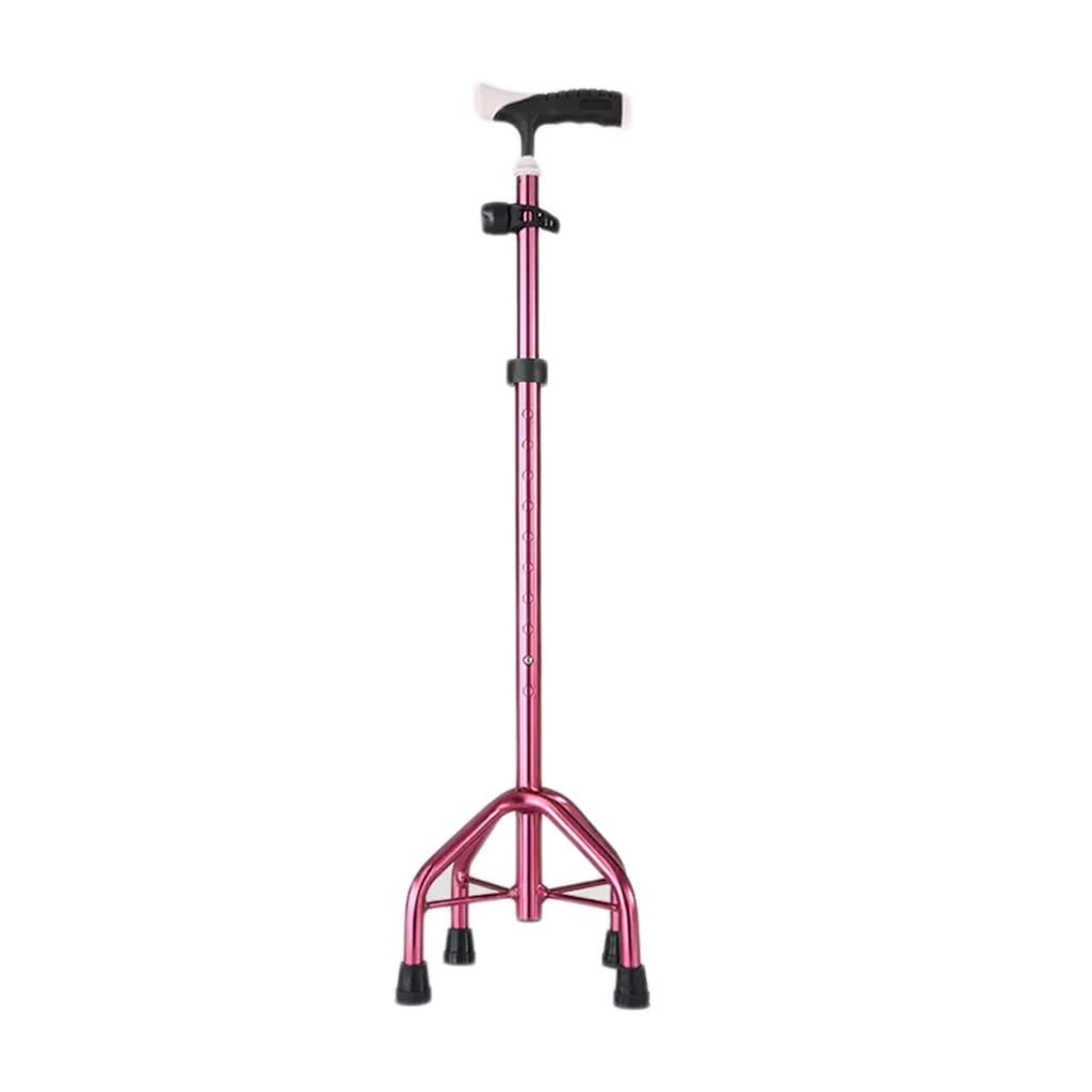 XMING Bastón bastón bastón for Ancianos con bastón de Cuatro Patas, bastón Multifuncional Ligero y Antideslizante for Ancianos (Color : Pink)