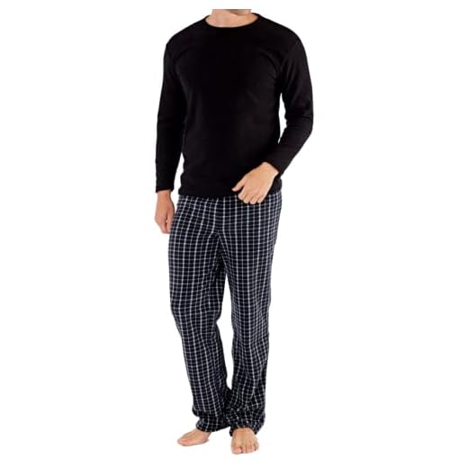 SaneShoppe - Pijama térmico de Forro Polar para Hombre Azul Azul Marino M