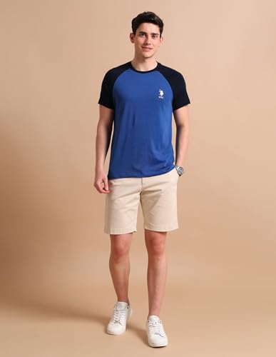 Image of U.S. POLO ASSN. Knitted Cotton T-Shirts for Men - 100% Cotton, Breathable & Comfortable, Half Sleeves Mens Casual T Shirts