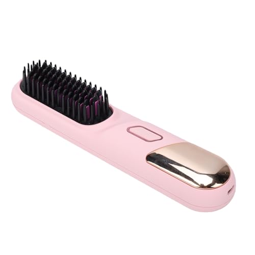 Cepillo alisador de pelo portátil inalámbrico rosa miniatura 4