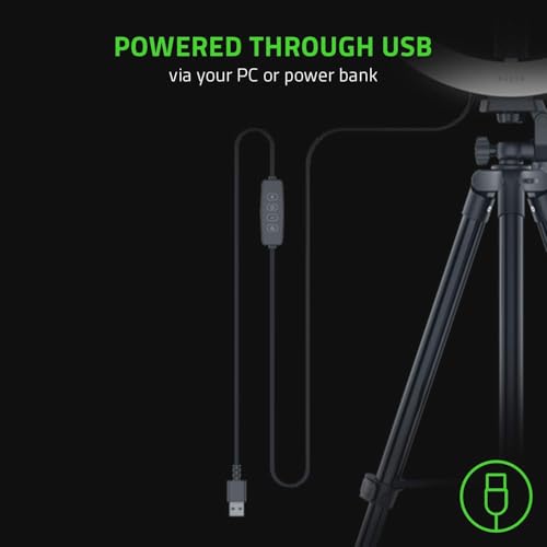 Image of Razer Ring Light 12 inch Streaming and Selfie Light: Customizable Light Spectrum - Adjustable Brightness - Includes Tripod, Phone and Webcam Mount - Designed for Streaming and Twitch - Compatible w /Kiyo