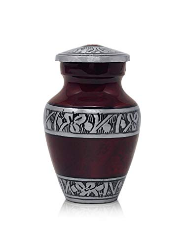 SmartChoice Urn Keepsake for Ashes Cremation Urn Keepsake for Human Ashes - Affordable Funeral Keepsake Urn for Ashes Handcrafted Urn (Royal Red)
