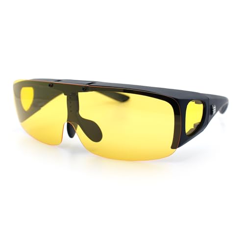 SA106 Polarized Fit Over Sunglasses Flip Up UV400 Shield Wrap Around Over Glasses (Option 3)