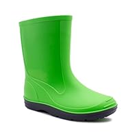 IMTY Kids Wellies Boys Mid Calf Slip On Waterproof Puddle Rain Mud Snow Youth Wellington Boots (Green, UK Footwear Size System, Big Kid, Numeric, Medium, 2)