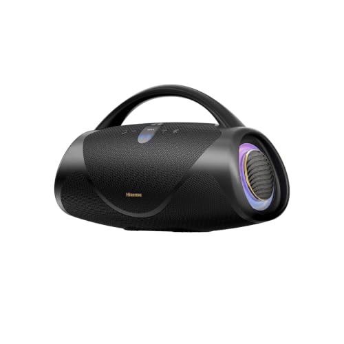 Hisense VoyageBoom - Portable Bluetooth Speaker,IP67 Waterproof,Dustproof, and Shockproof, Up to 24H Playback Time,Massive Bass,Ambient Light,Built-in Powerbank,Mic&Guitar Input,Bluetooth 6.0,Auracast