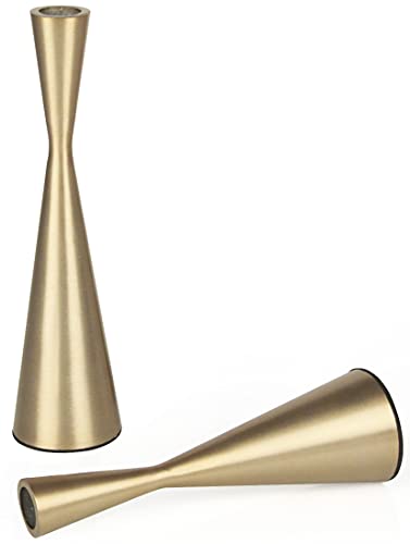 Vixdonos Brass Gold Metal Candle Holders Taper Candlestick Holders Set Of 2 Table Decorative Candle Stand For Wedding, Dinning, Party,Home Decor (Gold) #TOP2