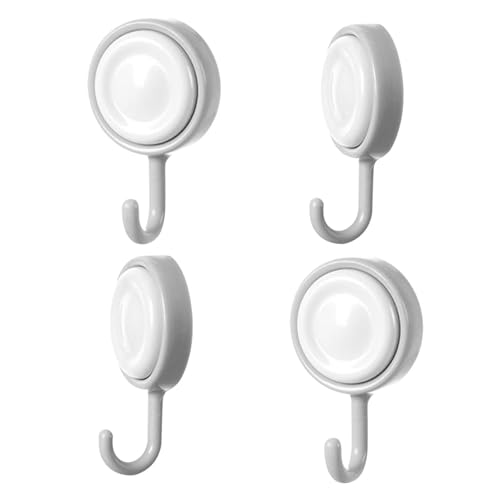 Adhesive Shower Hooks - 4 Pieces 360 Degree Rotating Wall Hooks, No Drill Hanger Set | Self Stick Organizer Hangers Home Space S