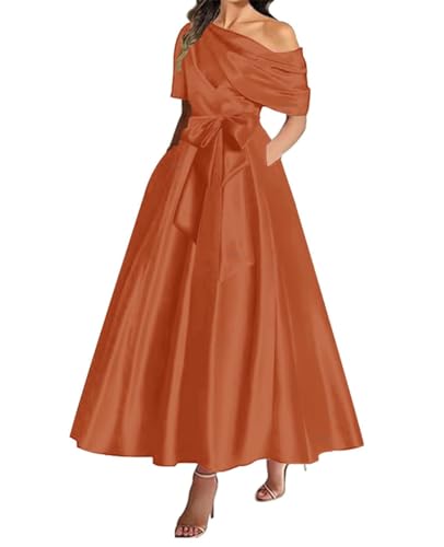 Robe grand-mère de la mariée confortable col V en satin pour masquer les bras