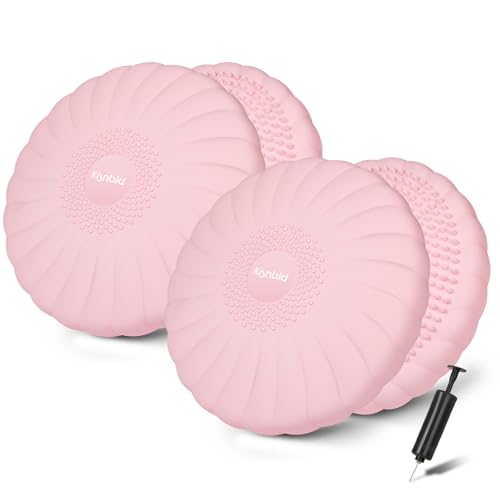 Image of kisnbld Wobble Cushion, Extra Thick Wiggle Seat for Sensory Kids, Non-slip Balance Disc with Inflation Pump for Adults Core Strength, Posture Improvement & Physical Therapy (13.5in /34cm)