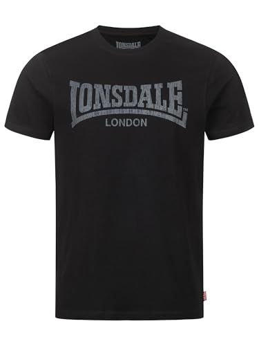 Lonsdale London Logo Kai Hombre Camiseta Negro L 100% algodón Regular