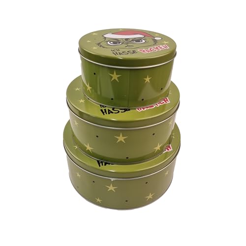 TOPCENT Festtagsmuffel Gebäckdose, Plätzchendosen, Metall 3er-Set Ich hasse backen