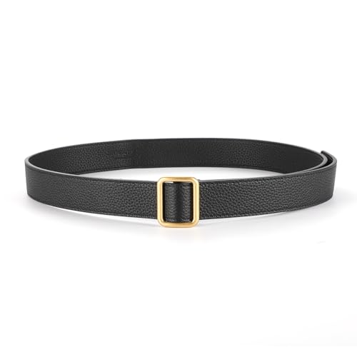 Genuine Leather Belt for Women Adjustable Black Belt with Buckle for Jeans Pants2