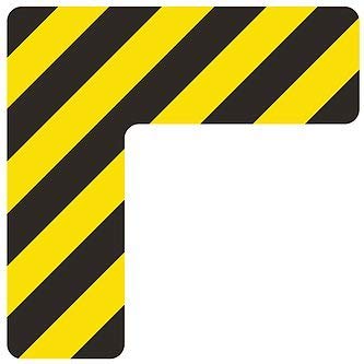 5S Location Marking Corner- (Various Sizes Available) Durable L Shaped Floor Marker by Graphical Warehouse- Vibrant Colors, Rounded Corners (10x10x4" (10 Pack), Black/Yellow)