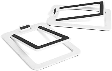 Kanto S2 Tilted Desktop Speaker Stands for Small Speakers & Compact 2”-3” Studio Monitors | Supports 6 lbs | Damping Foam Padding | White | Pair
