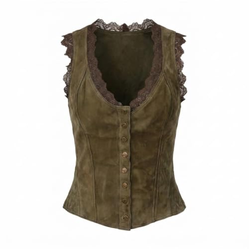 Chaleco de moda en imitación de ante con botones estilo vintage 3