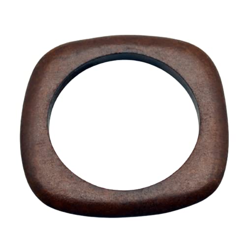 Handmade Ethnic Wood Cuff Bracelet Natural Wooden Large Bangles Round Diy Natural Wooden Chunky Bracelet Simple Engraved Geometric Braid Woven Bangle For Women Girl Jewelry-Square Shape #TOP12