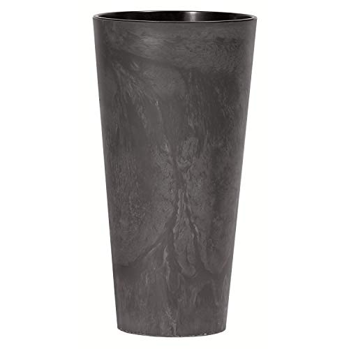 Prosperplast Tubus Slim Effect de plástico CON depósito en color Antracita, 47,6 (alto) x 25 (ancho) x 25 (profundo) cms