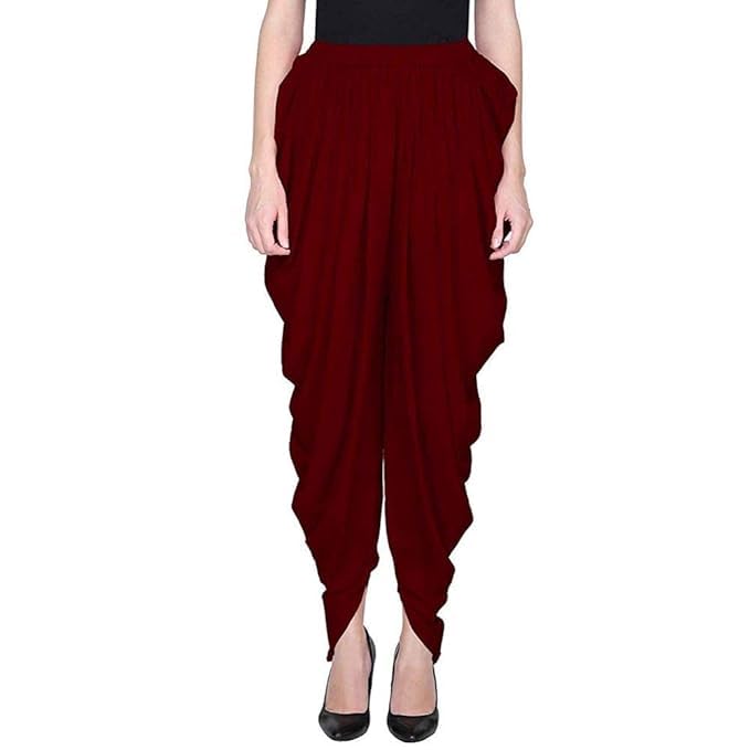 GoSriKi Women's Loose Fit Rayon Dhoti Pants â€“ Free Size Waist 26-38 Inches | Patiala Salwar Style Bottom Wear | Harem Pants for Casual, Yoga, or Lounge Wear in neutral