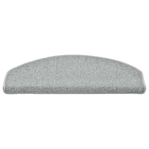 Tapis d'escalier gris clair lot de 30 marches en polypropylène 65x24x4 cm antidérapant autocollant