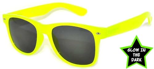 Image of Glow in the dark Smoke Lens Sunglasses Colored Frame 5 Pack OWL turquoise red green yellow