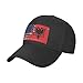 SwpWab Albanian American Half Adjustable Cotton Peaked Cap Available for Men Women Black