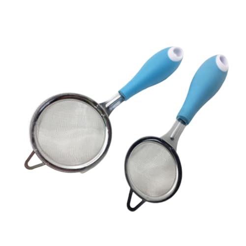 OUNONA 2pcs Kitchen Oil Sieve Colander Sieve Grain Small Fine Mesh Large Strainer Sift Filter Stainless Steel Sieves