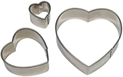 PME Stainless Steel Heart Cutters, Set of 3, Silver, 6 x 1.2 x 6 cm