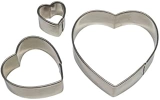 PME Stainless Steel Heart Cutters, Set of 3, Silver, 6 x 1.2 x 6 cm