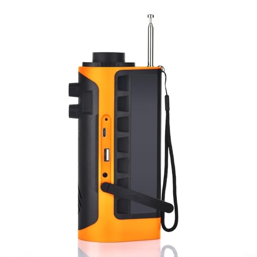 Radio a energia solare, radio AM/FM portatile con caricatore a manovella per telefono cellulare USB, torcia a LED, allarme SOS, per campeggio ed escursionismo