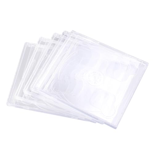 HOODANCOS 5pcs Transparent Dual CD Jewel Case Standard Media Video Storage Holder Clear CD Box for Safe Transport and Artwork Display