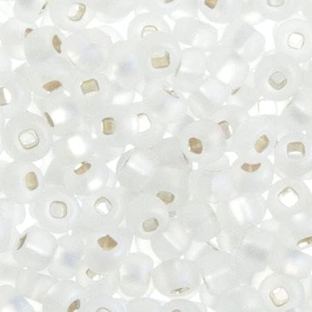 John Bead Czech Glass Seed Beads 6/0 Silver Lined Crystal Rainbow Matt 22Grams Beads for DIY Arts Crafts Jewelry Bracelets Necklaces Earrings Making