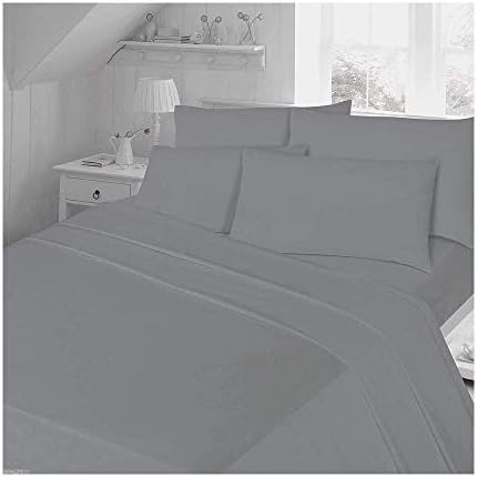 Thermal Flannelette Flat Sheet Double Size Bed 100% Brushed Cotton Flannel Flat Bed Sheet, Grey