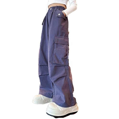 Pantalon cargo ample fille confortable en coton souple