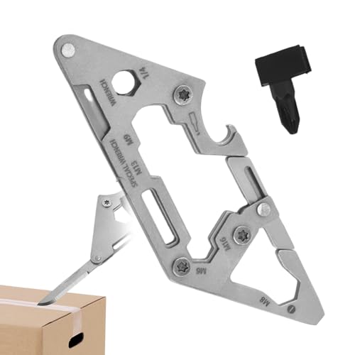 Mosquetón multiherramienta – Pinzas de acero inoxidable – Mosquetón resistente – para supervivencia, camping, al aire libre, escalada, viajes diarios por carretera